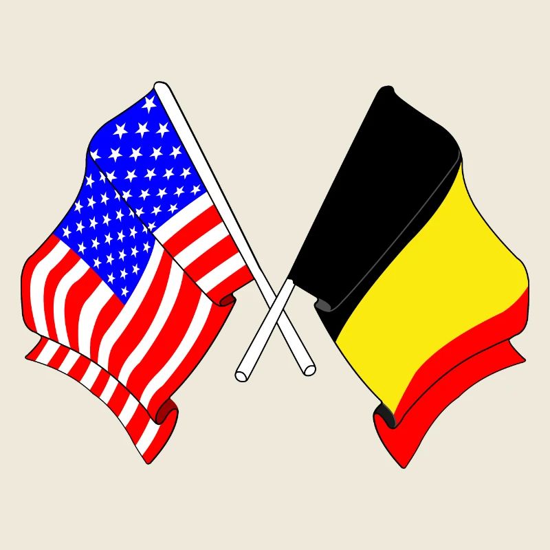 Drapeau des États-Unis et drapeau de la Belgique