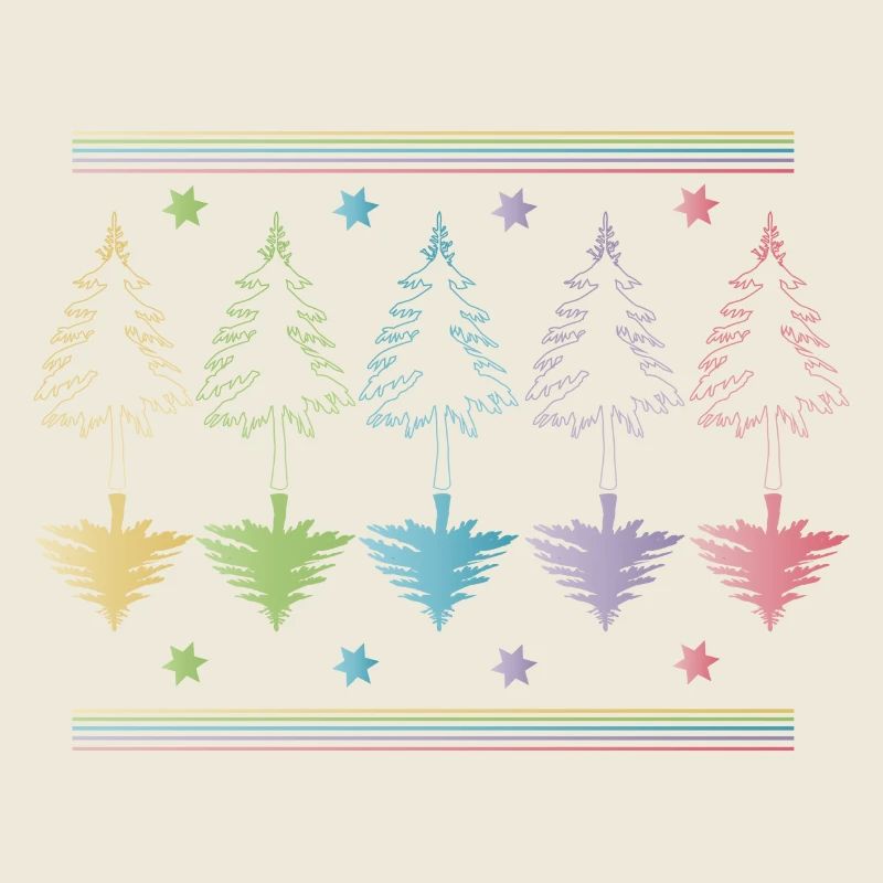 Christbaum, Tannenbaum oder Weihnachtsbaum Umrisse