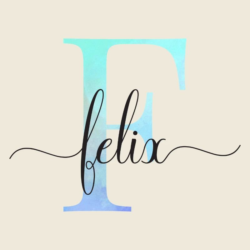 E| Monogramme | Nom | Félix | Aquarelle
