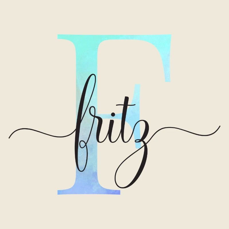 E| Monogram | Name | Fritz | Watercolor
