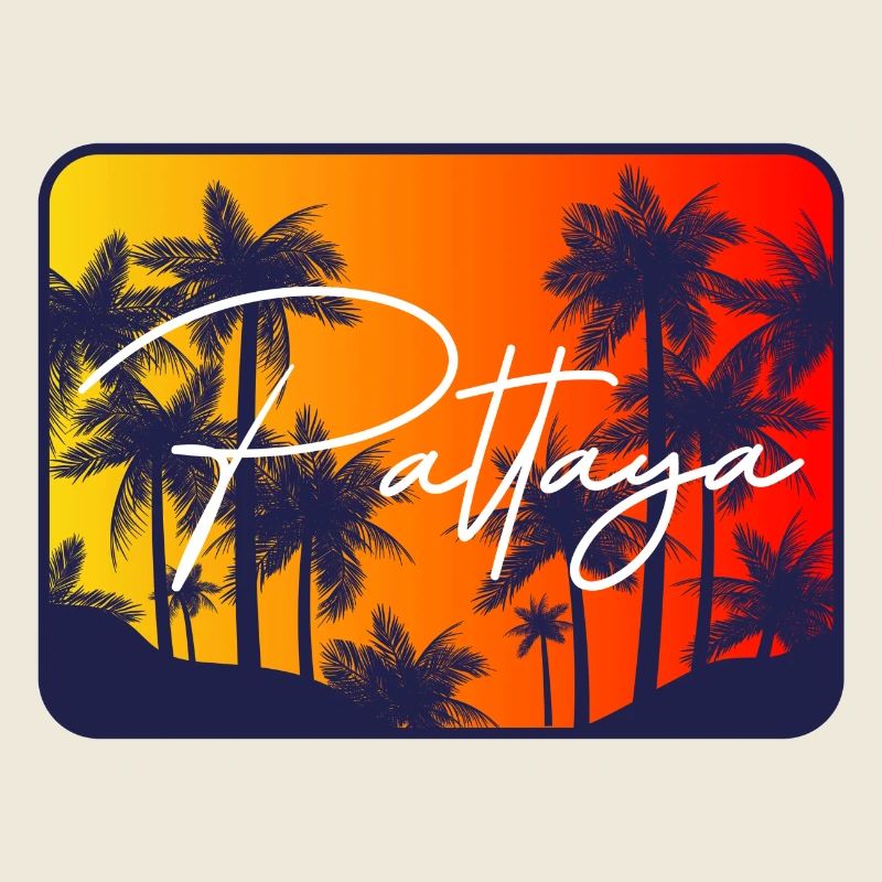 Pattaya Palm Trees Sunset