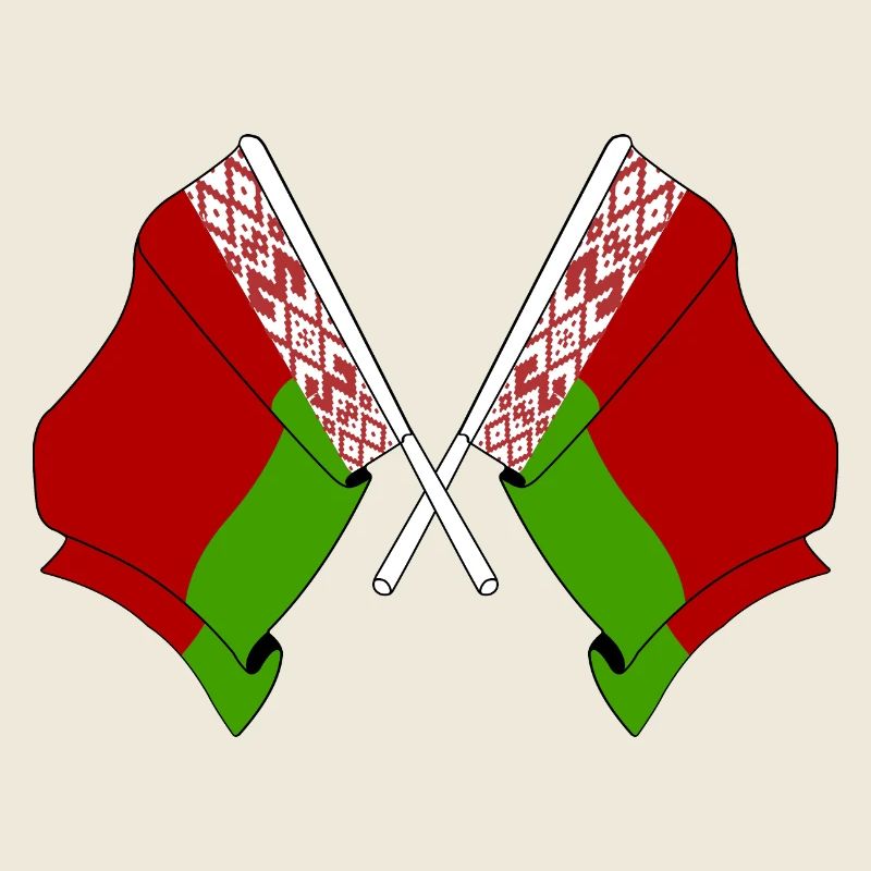 Deux drapeaux croisés de Russie blanche