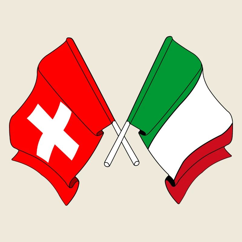Drapeau de la Suisse et drapeau de l’Italie