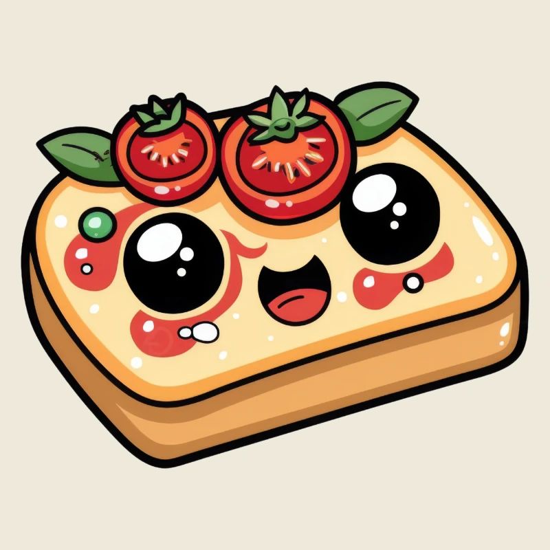 Lustiges Brot mit Tomate Comic