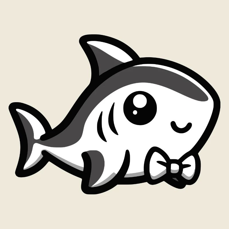 Requin mignon avec nœud papillon