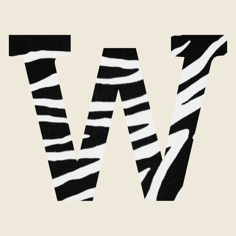 Buchstabe w zebra