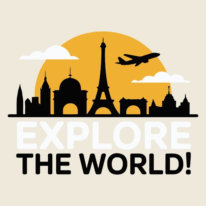 TOURISTS Explore the World Silhouette