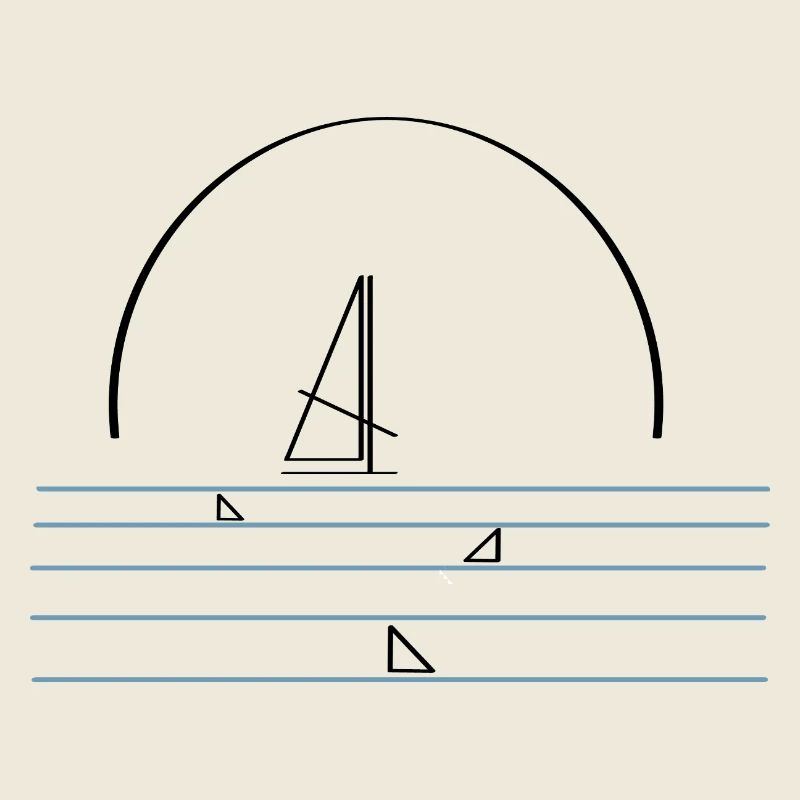 Logo planche à voile avec des requins