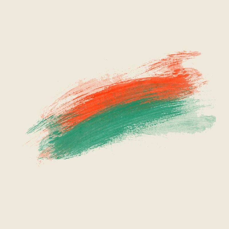 Orangen-Teal Pinselstrich Kunstdesign
