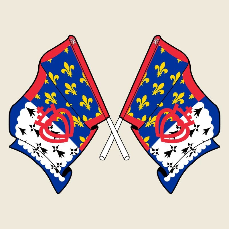 Two Pays de la Loire flags crossed