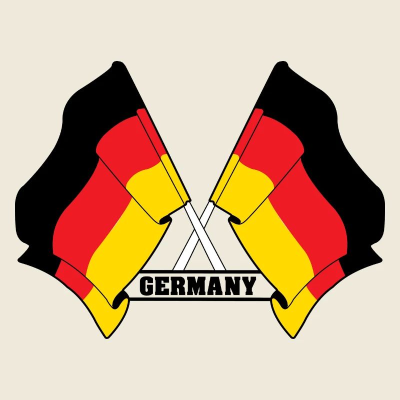 Deutschland Crossed Flags