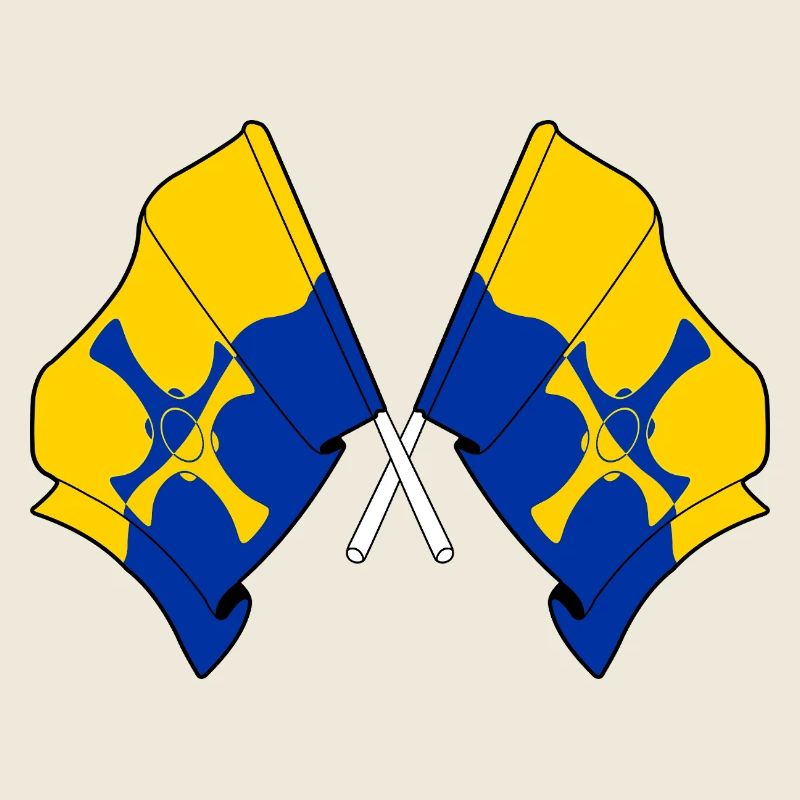 Two flags crossed – Durham