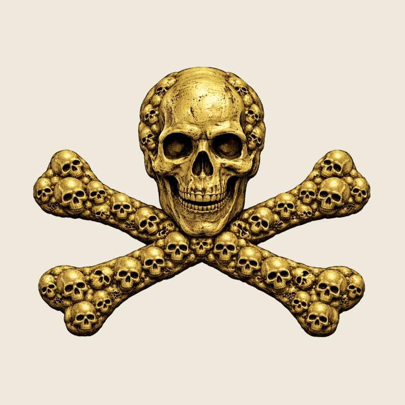 Golden Skull Cross