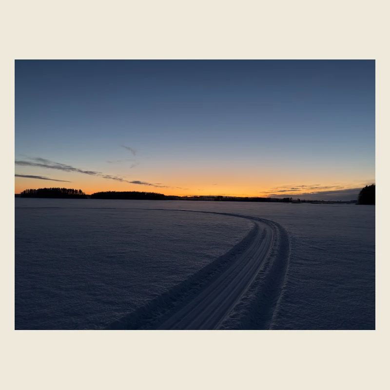 Coucher de soleil d’hiver sur le sentier