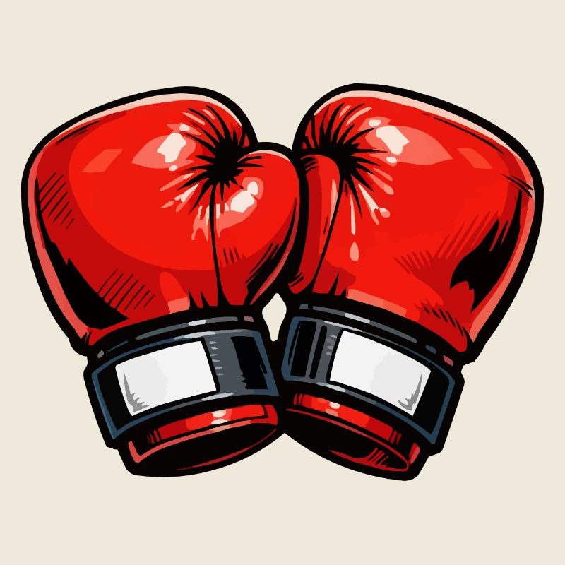 Gants de boxe en dessin animé rouge