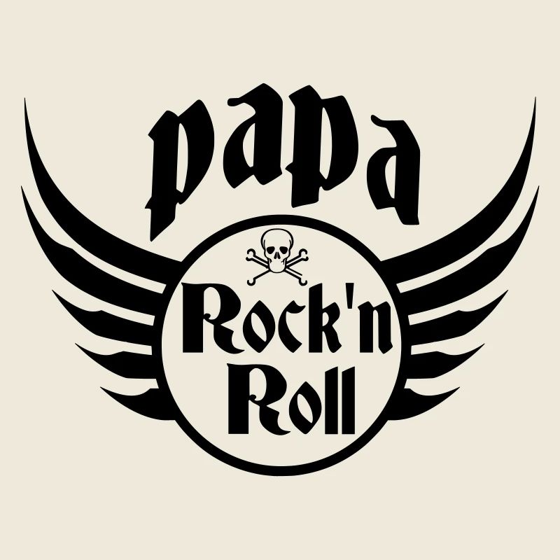 Papa Rock and Roll Skull Wings