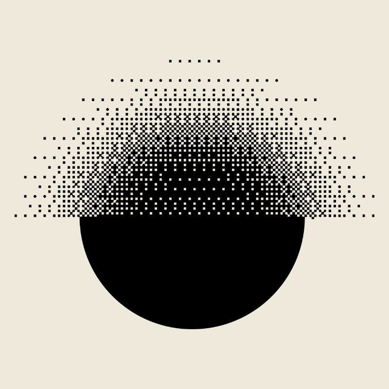 Bitmap-Design von geometrischem und pixeligem Sunburst