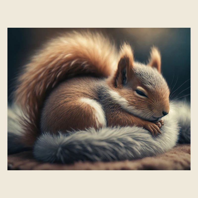 Cute animals doing hibernation – squirrel