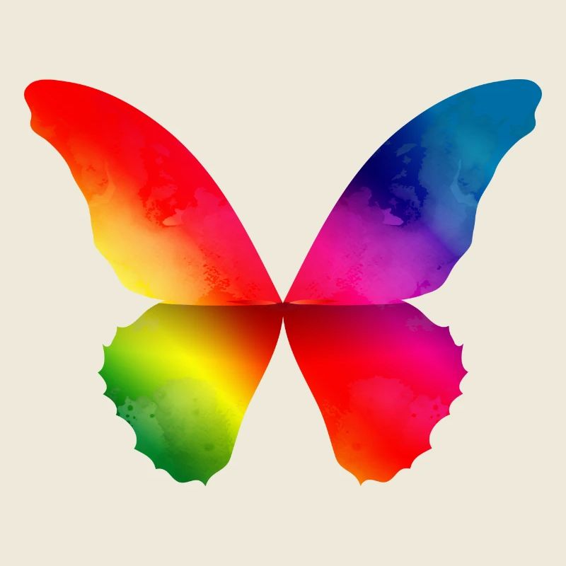 Schmetterling Form in kräftigen Regenbogen Farben