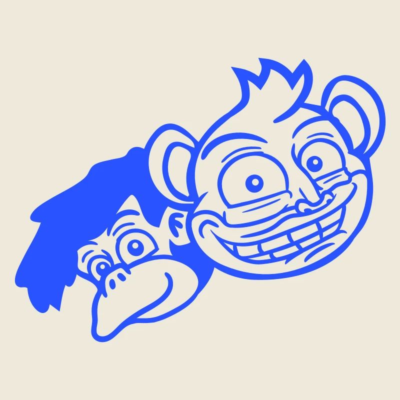 2 Funny Monkey Faces Two Friends Crew Team