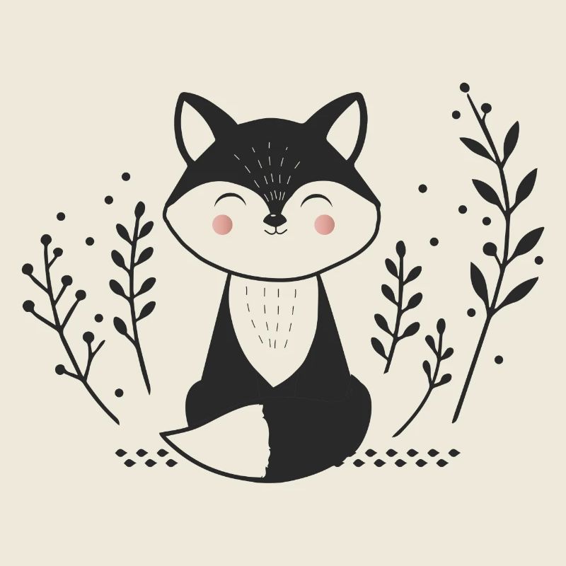 Smiling Fox – Minimalist Illustration
