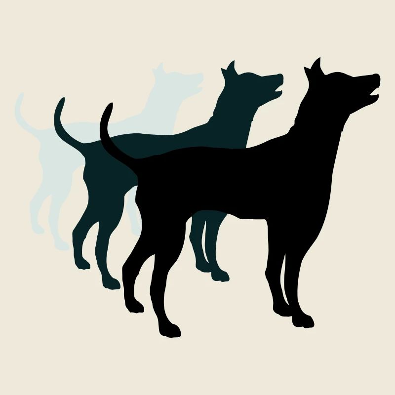 3 chiens silhouette équipe dangereuse équipage amis