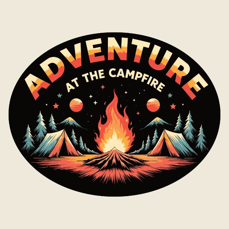 Aventure Feu de camp Rétro Camping