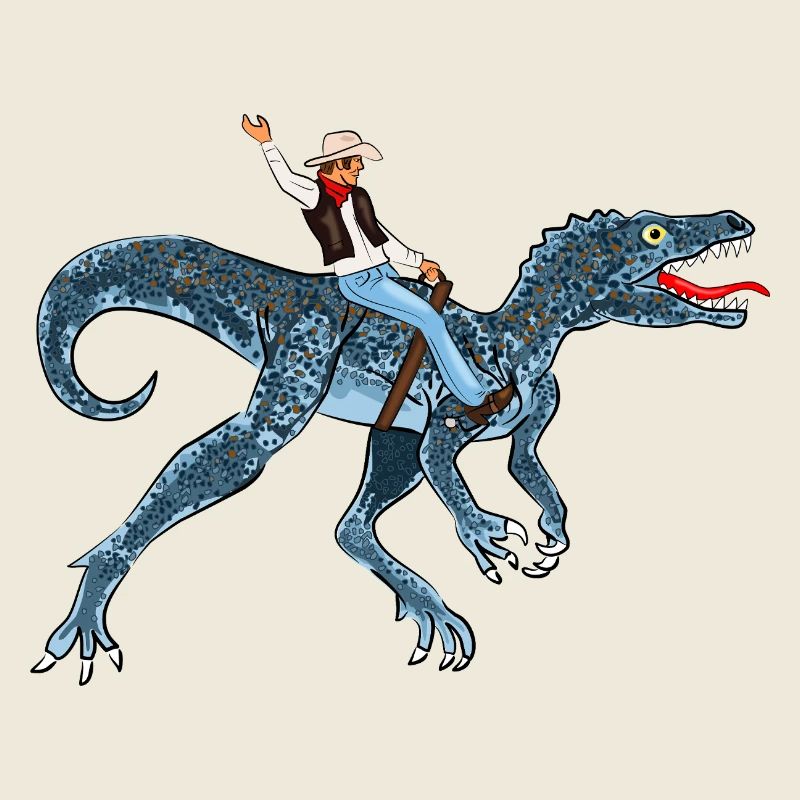 Cavalier de dinosaure aventureux