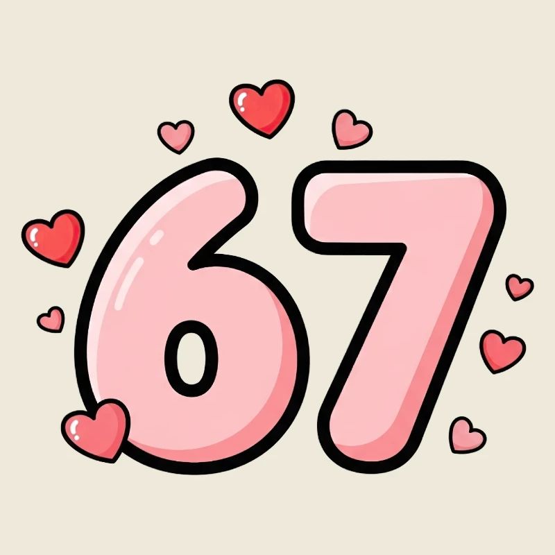 6 7 Meme Zahl – Rosa Love Edition