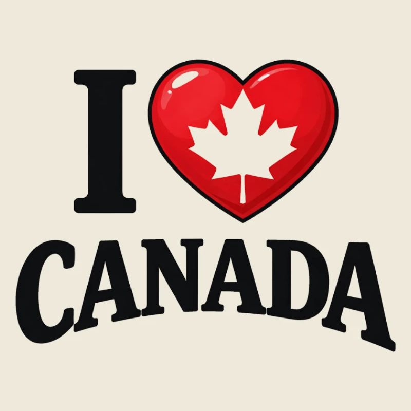 I Love Canada – Message avec feuille d'érable