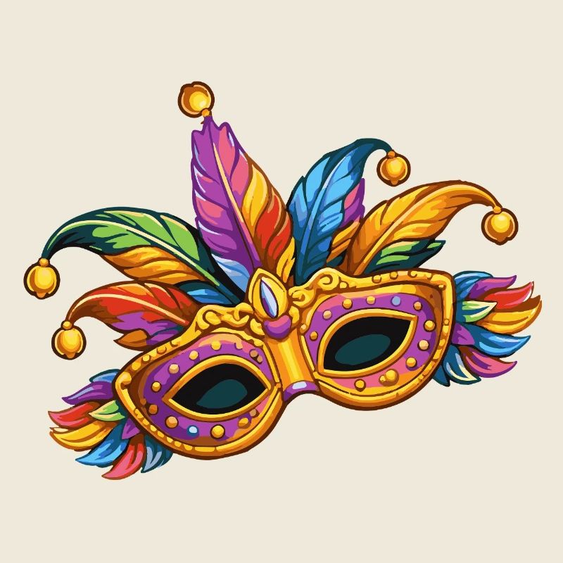 Masque de carnaval coloré – motif élégant de carnaval