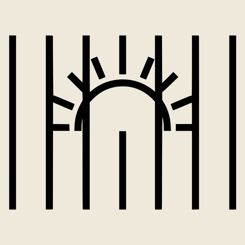 Sonne hinter Gitter Gefängnis