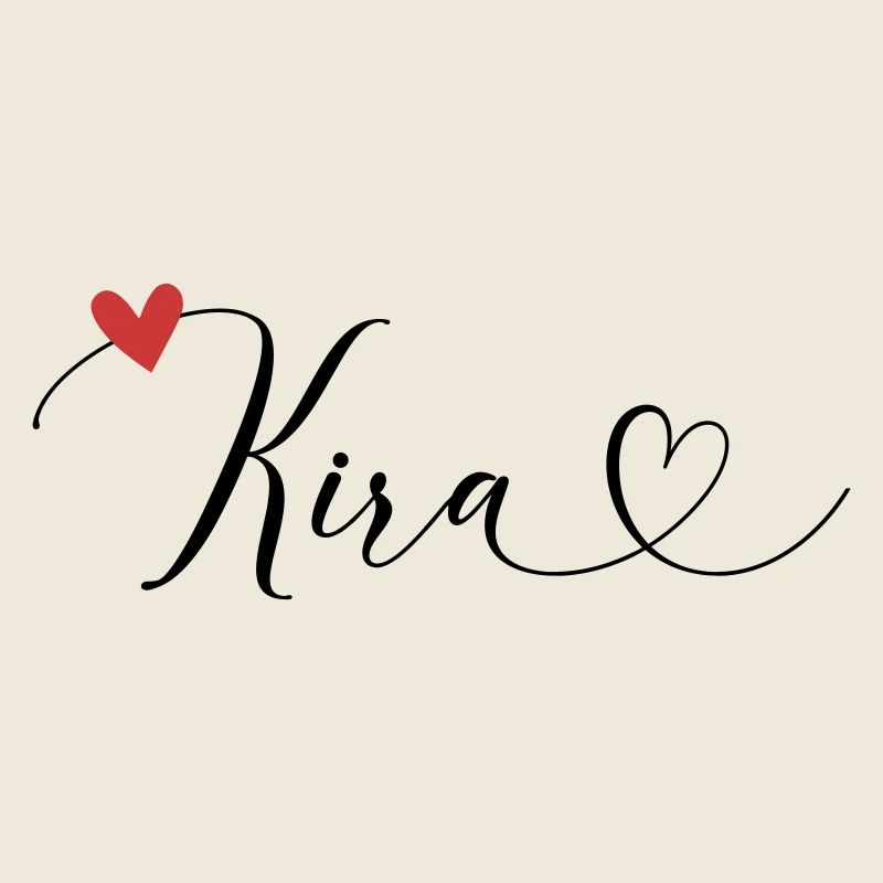 Kira Nom Prénom Calligraphie Coeur