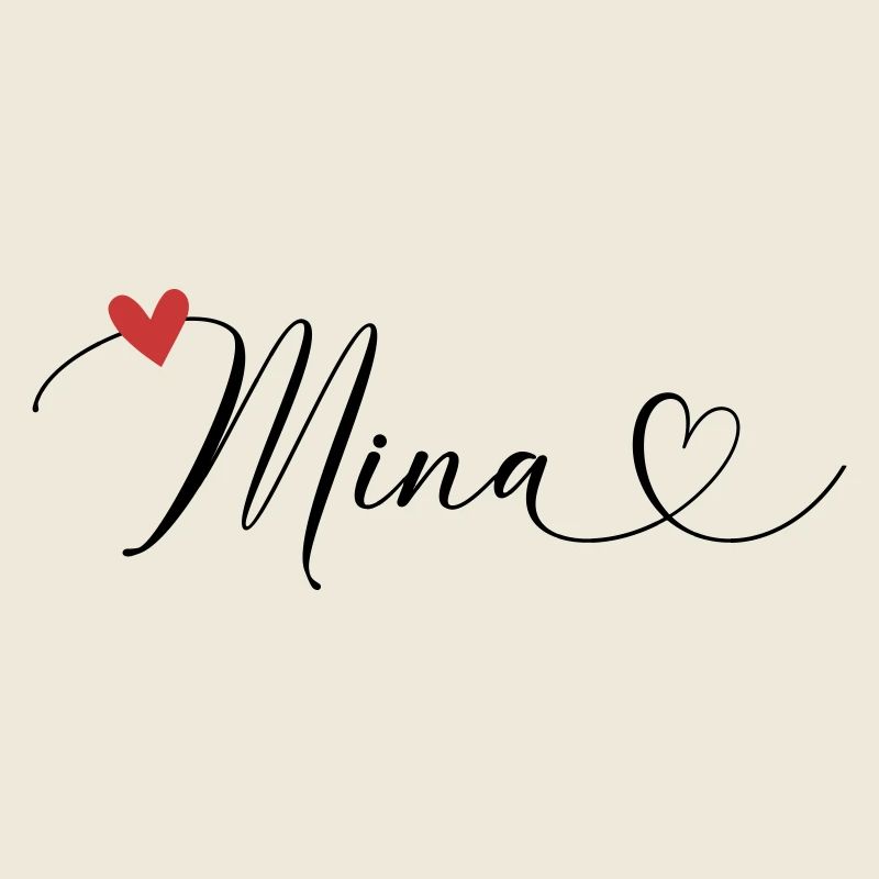 Mina Surname First name Calligraphy Heart
