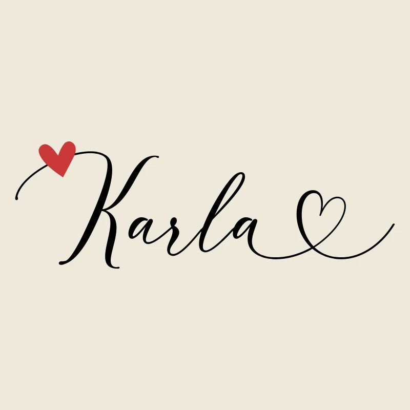 Karla Surname First name Calligraphy Heart