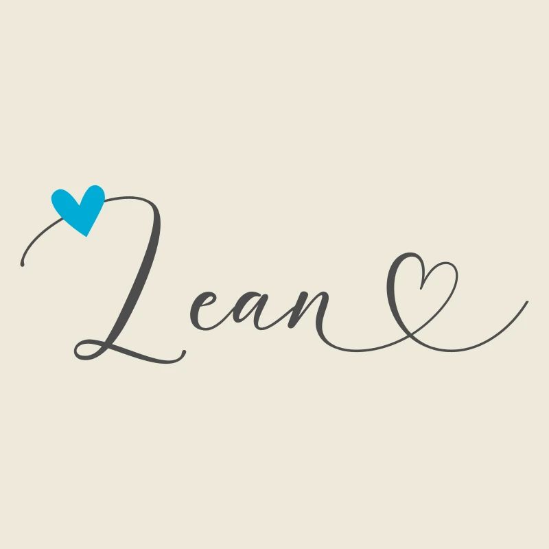 Lean Nom Prénom Calligraphie Coeur