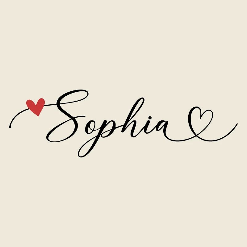 Sophia Name Vorname Kalligrafieherz