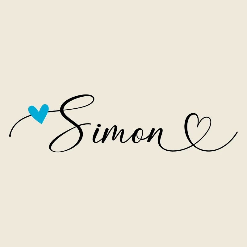Simon Last name First name Calligraphy heart