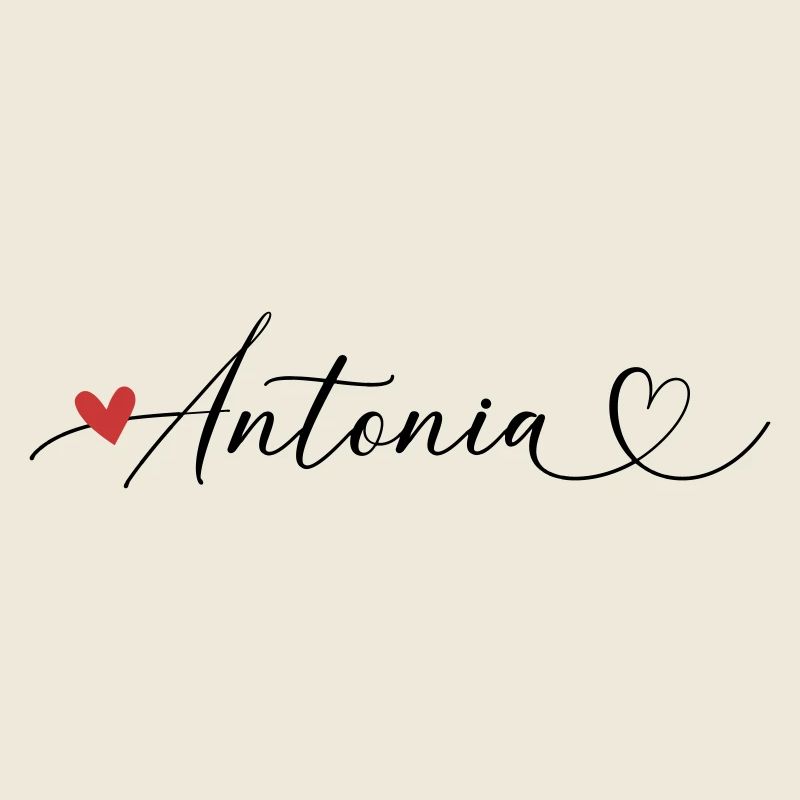 Antonia nom Prénom Calligraphie coeur