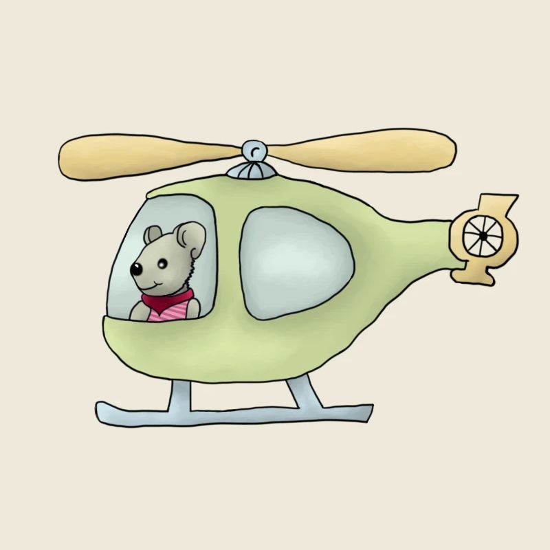 Maus im Hubschrauber