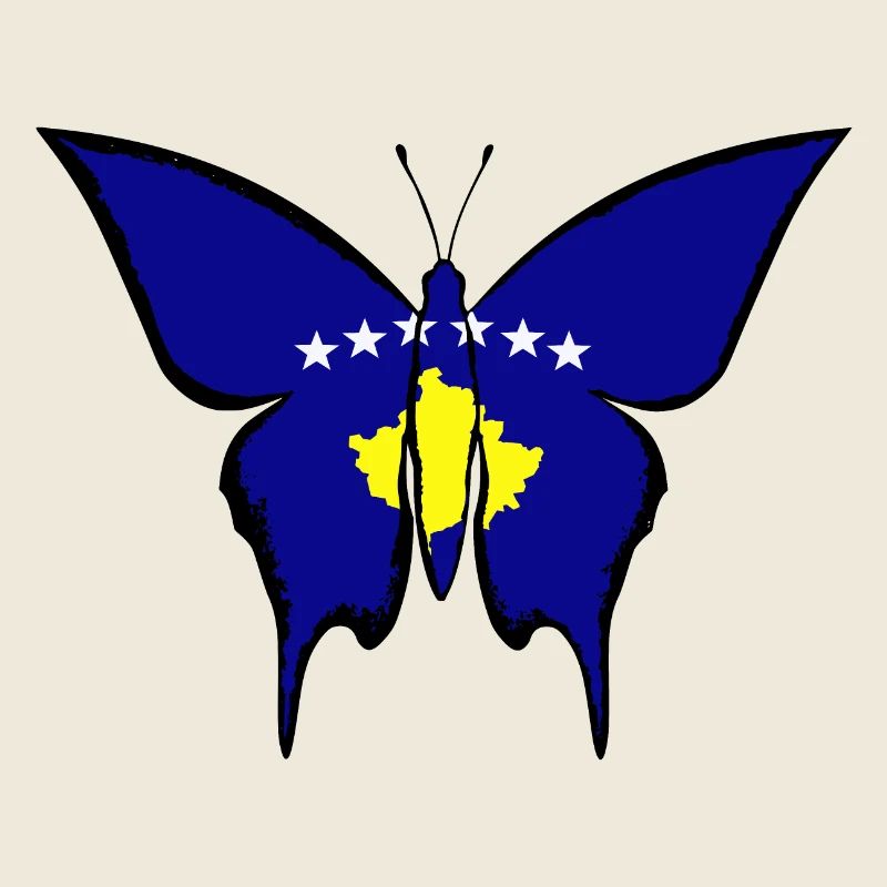 Drapeau du Kosovo papillon