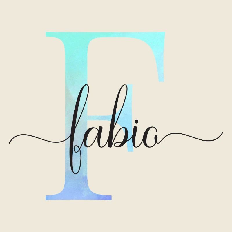 E| Monogram | Name | Fabio | Watercolor