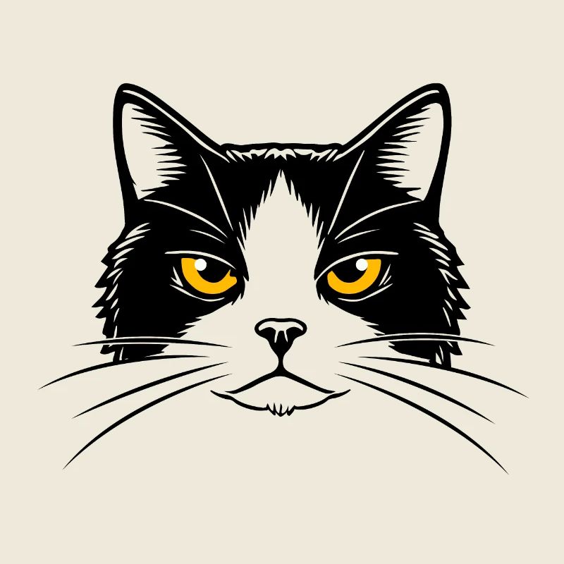 Illustration des Kopfes einer Katze.