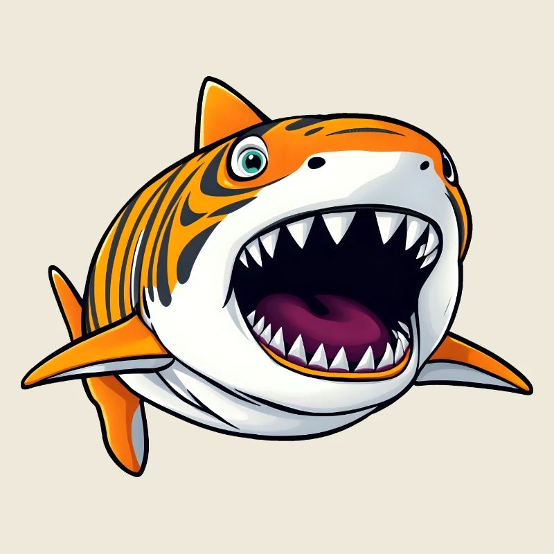requin de dessin animé ludique
