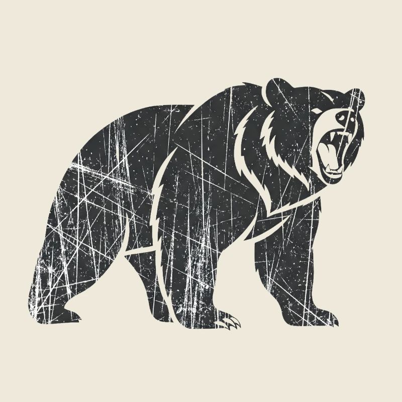 Abstract bear with line patterns