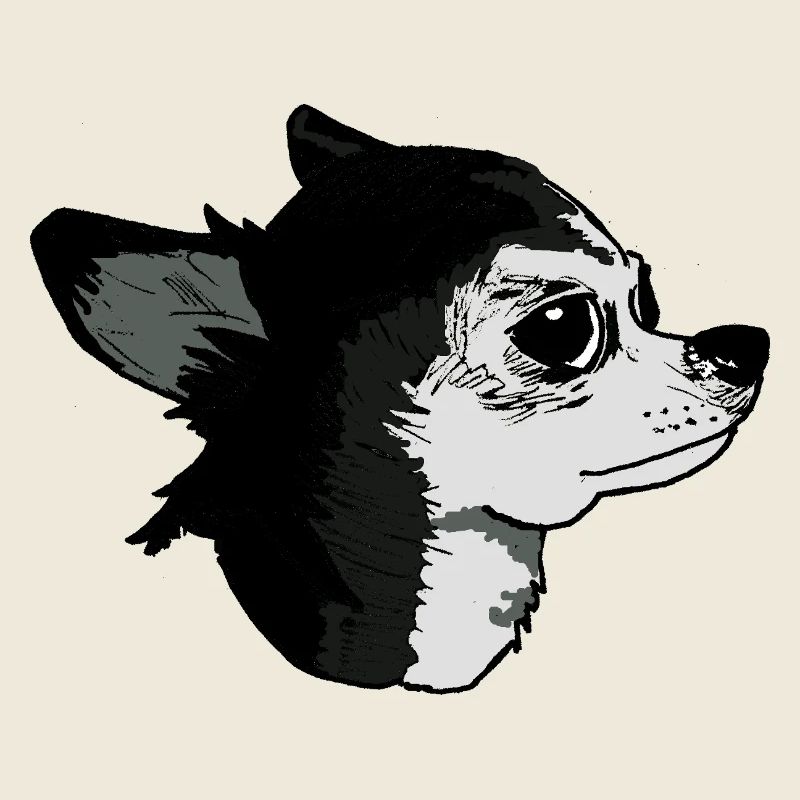 Illustration de chien tendre de style mignon