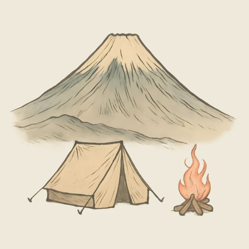 Aquarell Vulkancamping