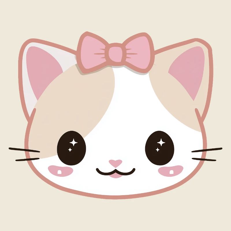 Chat kawaii manga visage mignon