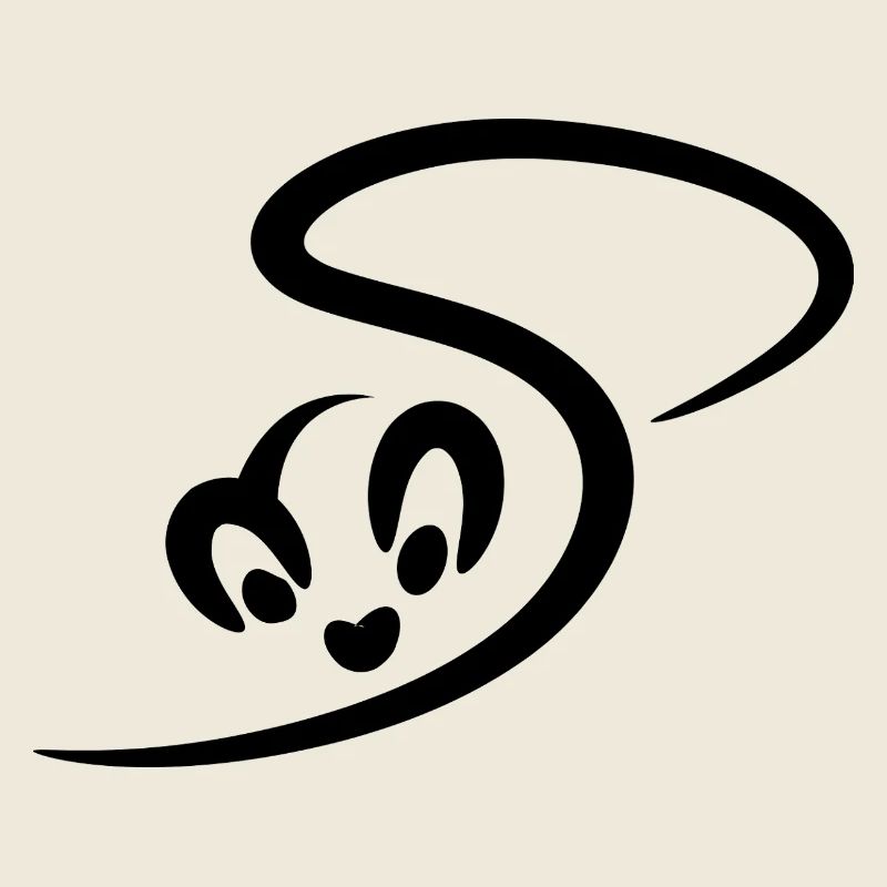 Beautiful stylized white stoat
