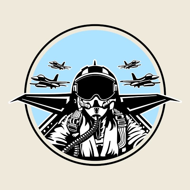 Jet Pilot / Fighter Pilot 01_white Black